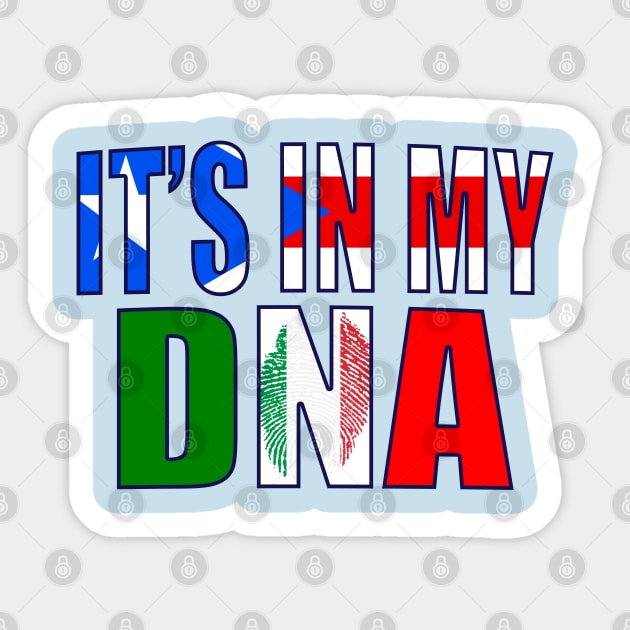 Puerto Rican And Italian Mix DNA Heritage Flag Gift Sticker by Just Rep It!!